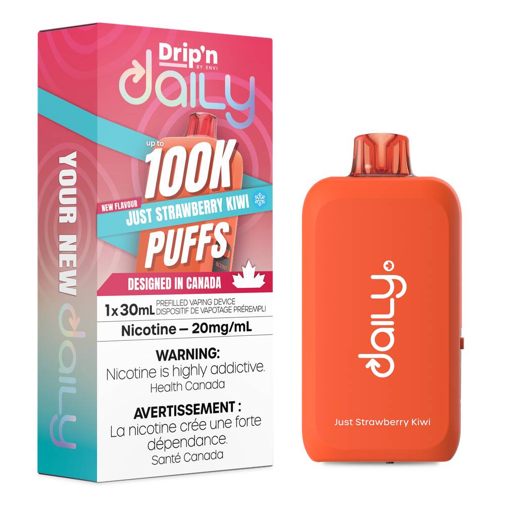 Drip'n Daily 100K Disposable Vape - Just Strawberry Kiwi