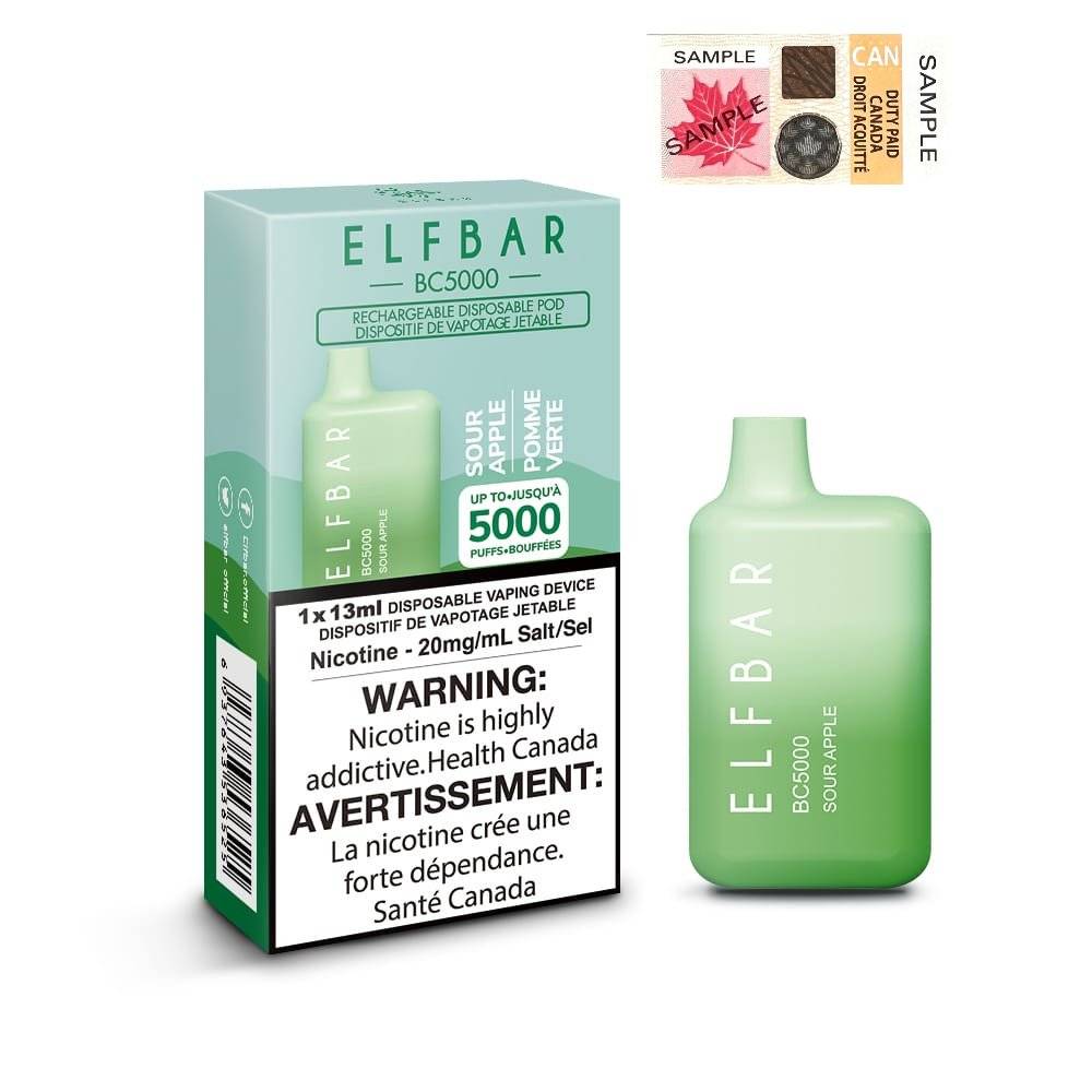 ELFBAR BC5000 DISPOSABLE VAPE SourApple