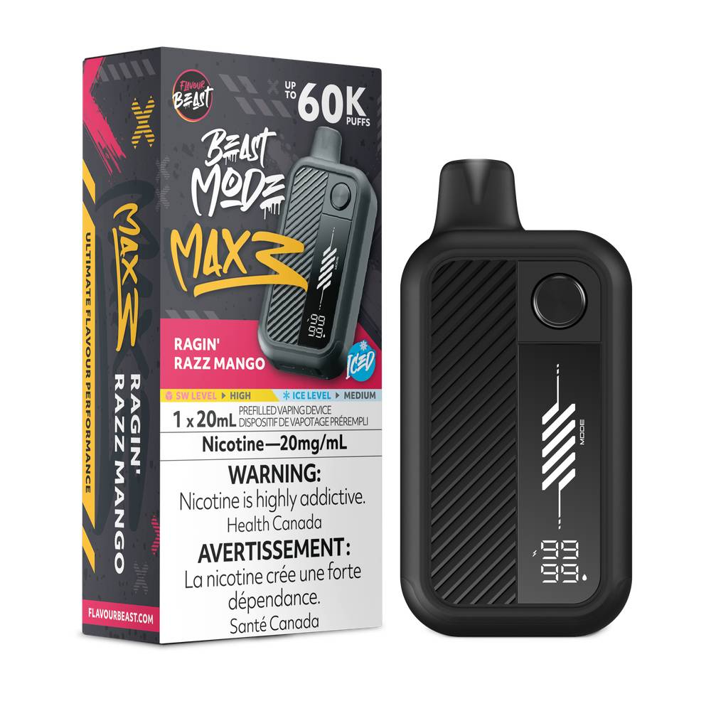 Flavour Beast Beast Mode MAX 3 60K Disposable Vape - Ragin Razz Mango