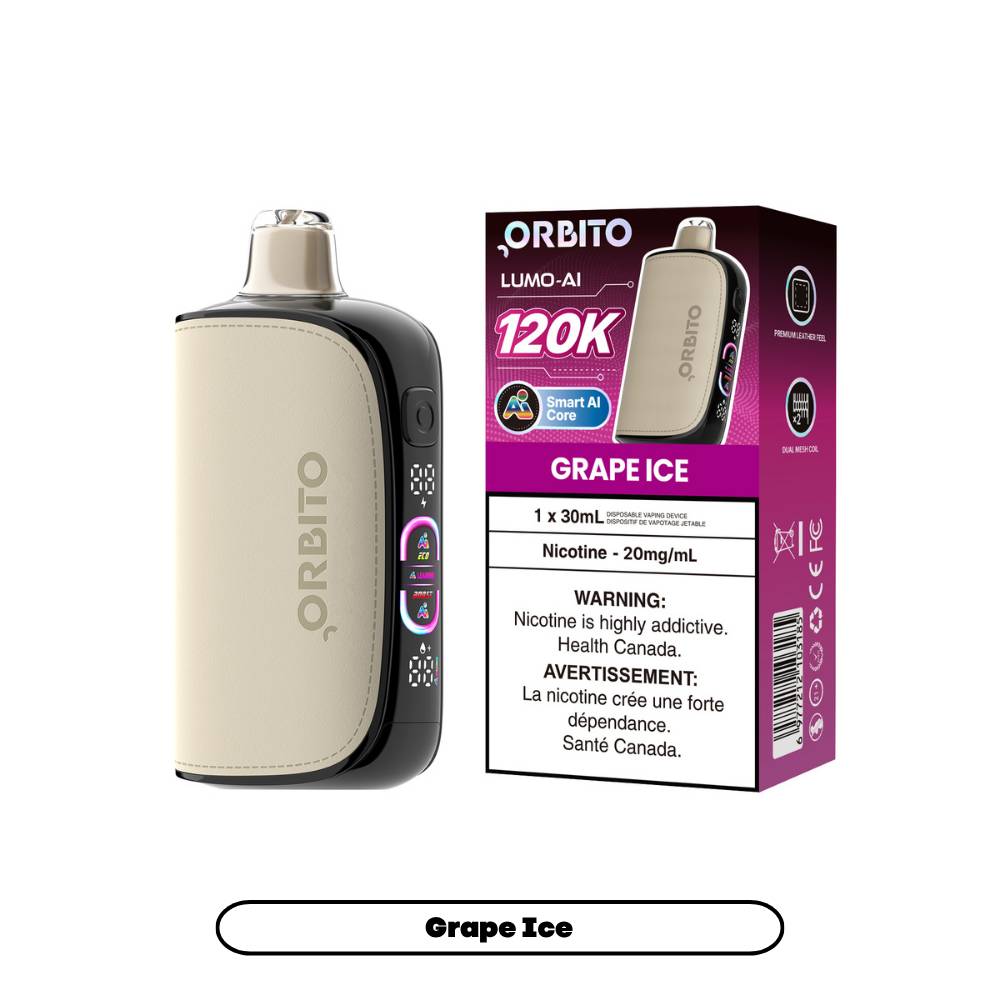 Orbito Lumo AI 120K Disposable Vape Grape Ice