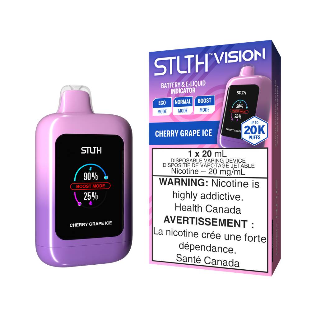 STLTH VISION 20K DISPOSABLE VAPE CHERRYGRAPEICE