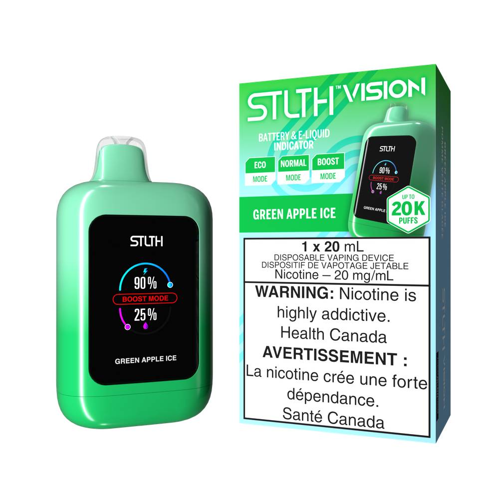 STLTH VISION 20K DISPOSABLE VAPE GREENAPPLEICE