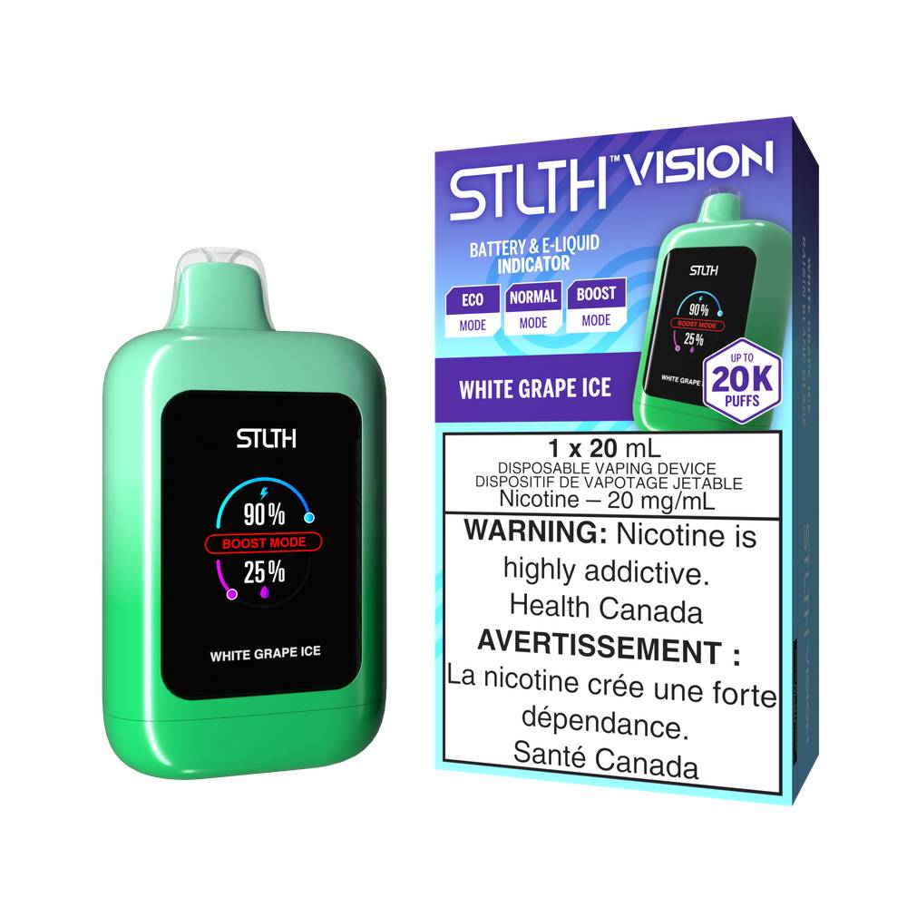 STLTH VISION 20K DISPOSABLE VAPE WHITEGRAPEICE