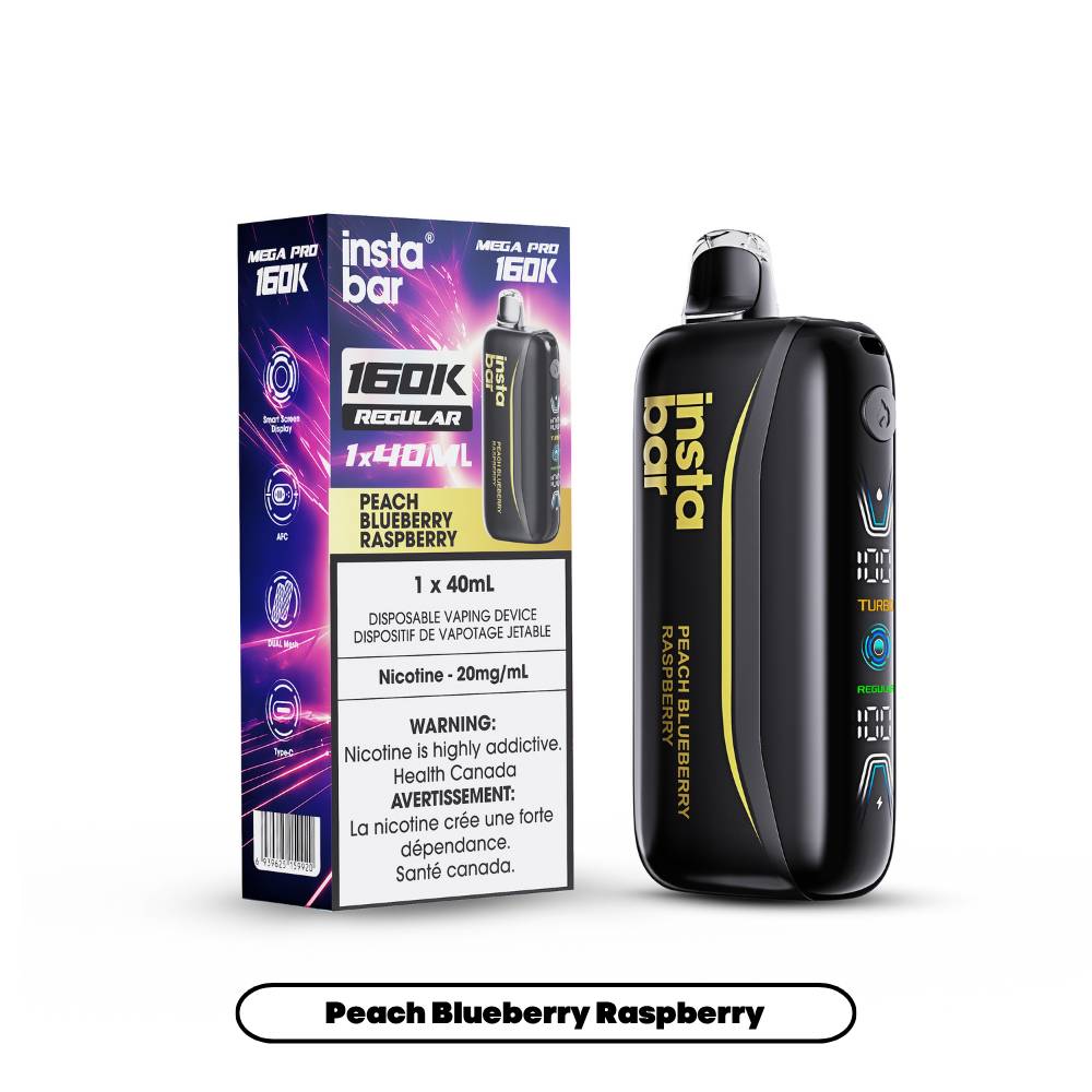 Insta Bar Mega Pro 160K Disposable Vape - Peach Blueberry Raspberry