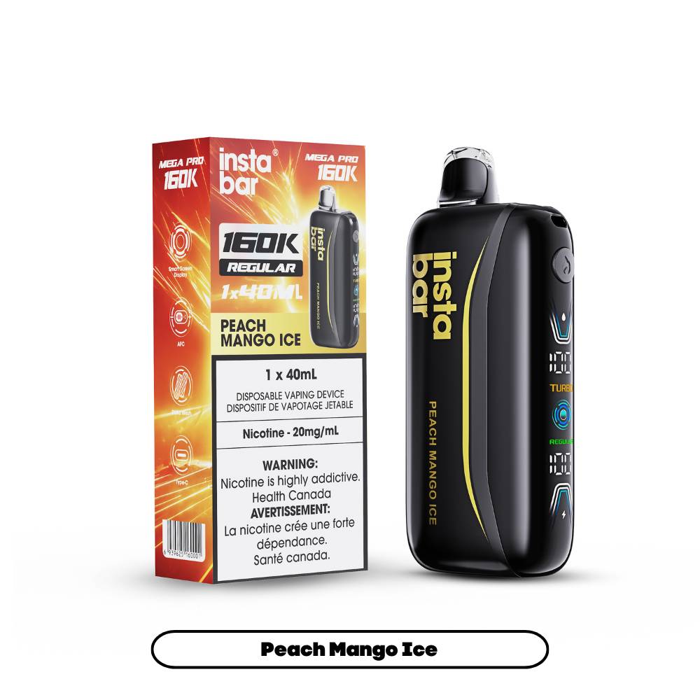 Insta Bar Mega Pro 160K Disposable Vape - Peach Mango Ice