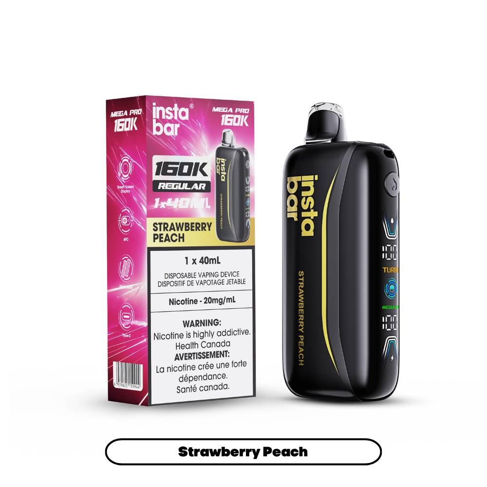 Insta Bar Mega Pro 160K Disposable Vape - Strawberry Peach