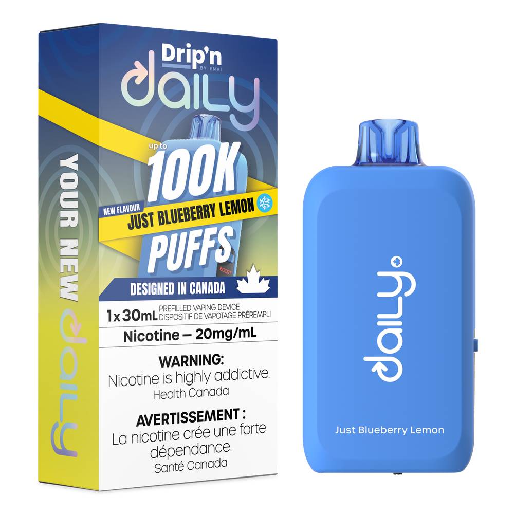 Drip'n Daily 100K Disposable Vape - Just Blueberry Lemon