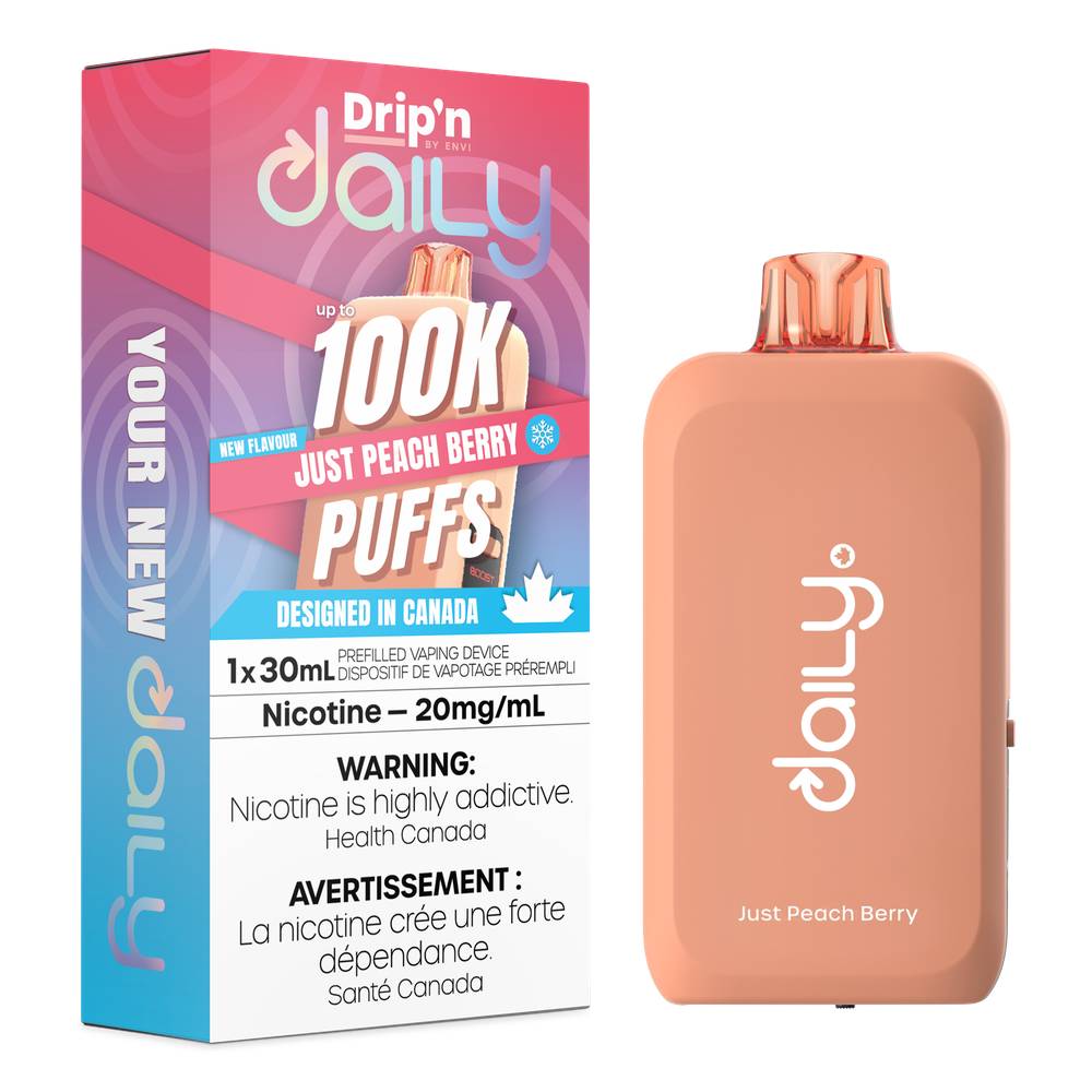 Drip'n Daily 100K Disposable Vape - Just Peach Berry
