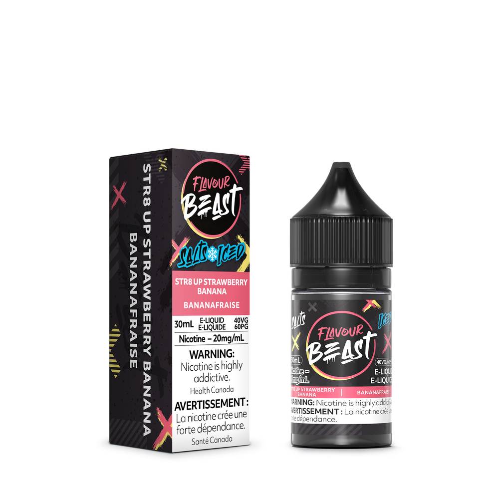 Flavour Beast E-Liquid 20mg/30ml - STR8 UP Strawberry Banana Iced