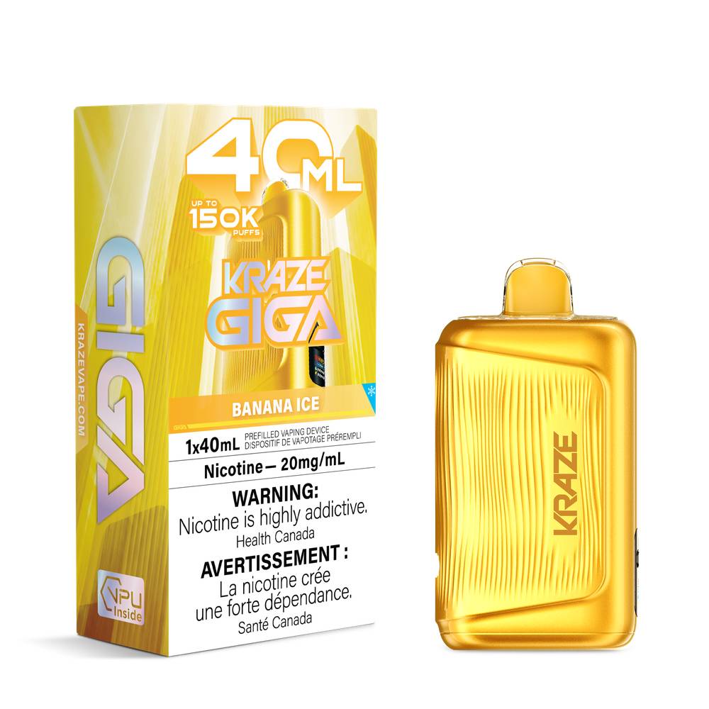 KRAZE GIGA 40ML 150K Disposable Vape – Banana Ice
