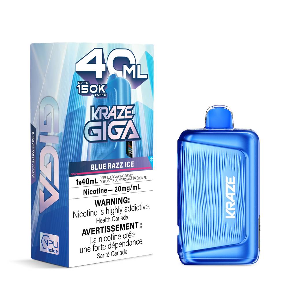KRAZE GIGA 40ML 150K Disposable Vape – Blue Razz Ice