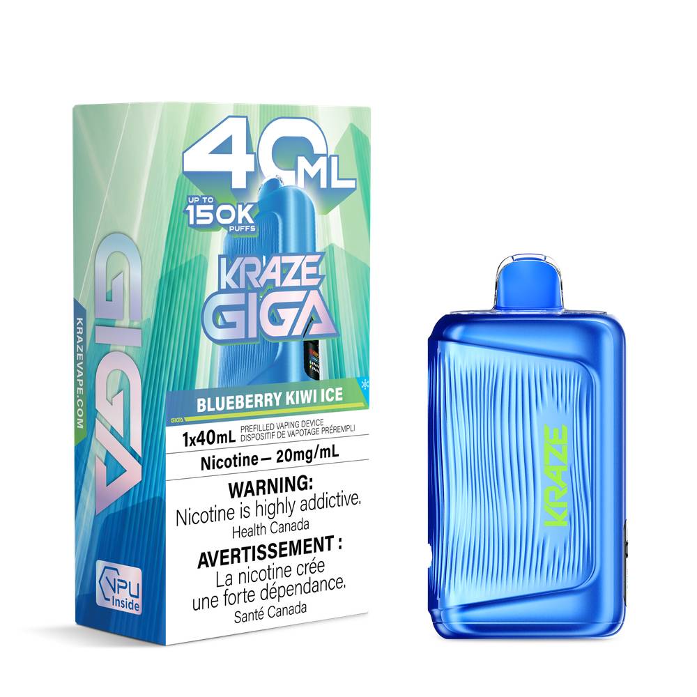 KRAZE GIGA 40ML 150K Disposable Vape – Blueberry Kiwi Ice