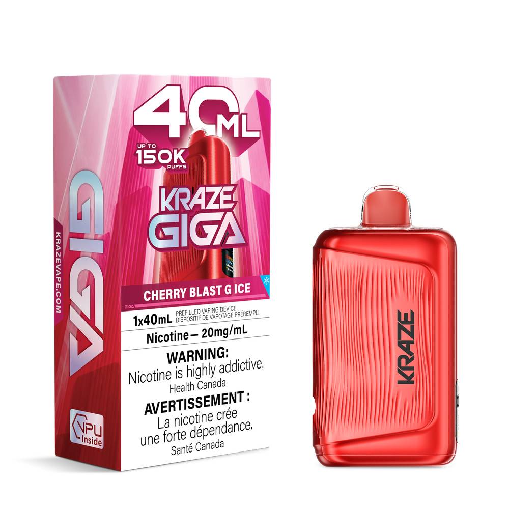 KRAZE GIGA 40ML 150K Disposable Vape – Cherry Blast G Ice
