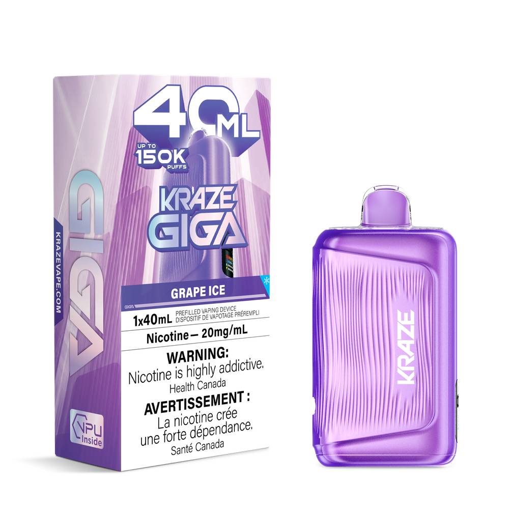 KRAZE GIGA 40ML 150K Disposable Vape – Grape Ice