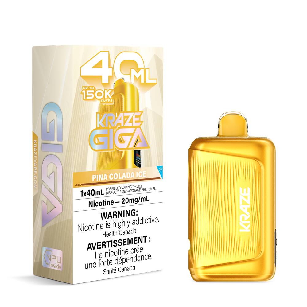 KRAZE GIGA 40ML 150K Disposable Vape – Pina Colada Ice