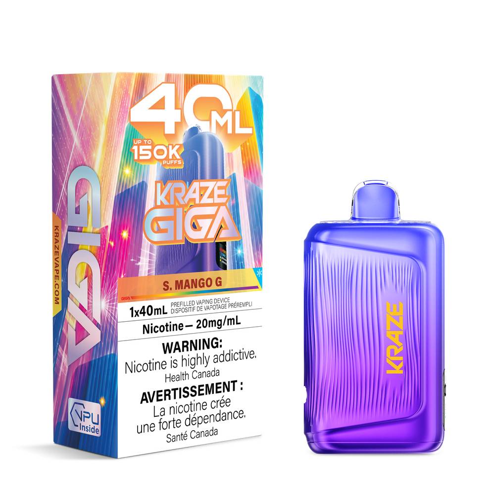 KRAZE GIGA 40ML 150K Disposable Vape – S. Mango G