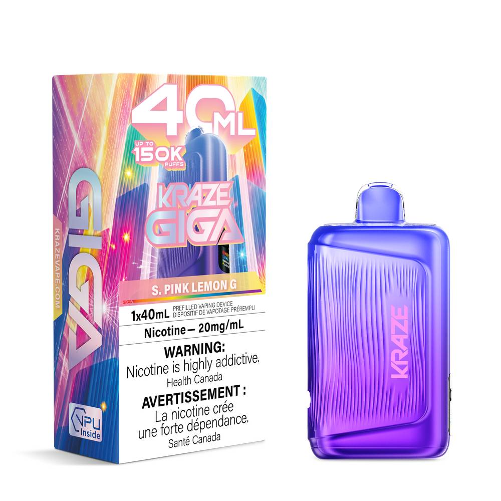 KRAZE GIGA 40ML 150K Disposable Vape – S. Pink Lemon G