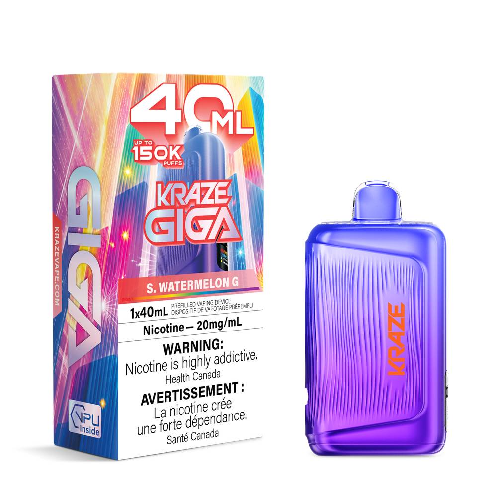 KRAZE GIGA 40ML 150K Disposable Vape – S.Watermelon G