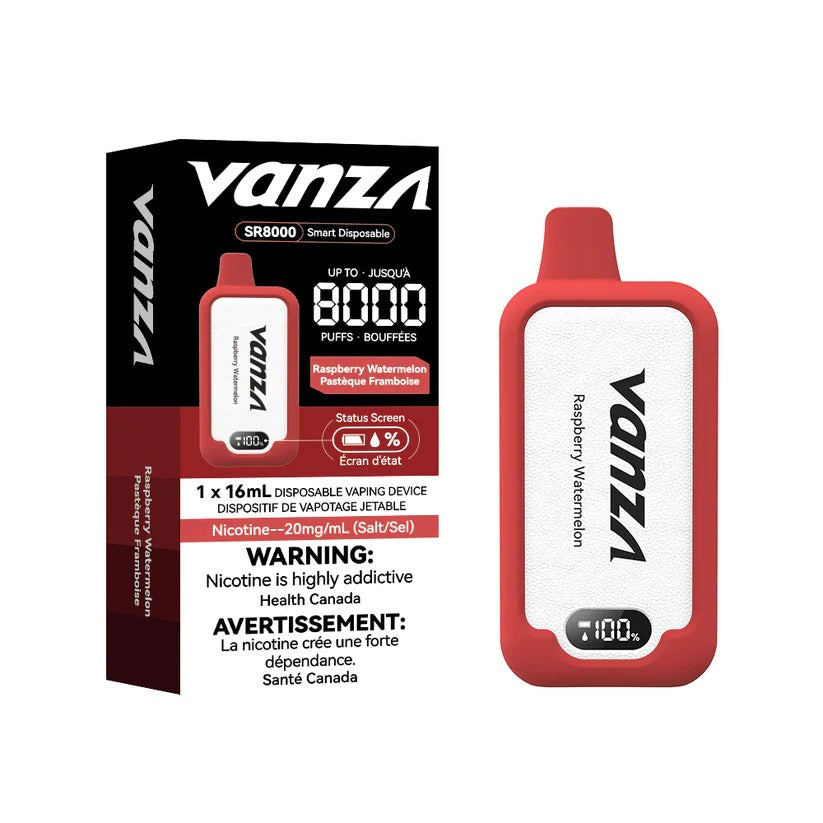 Vanza SR8000 Disposable Rechargeable Vape Raspberry Watermelon