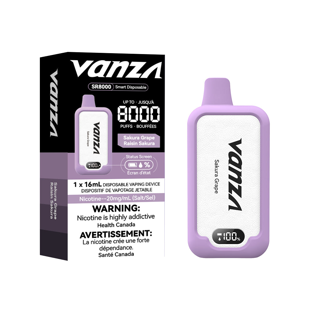 Vanza SR8000 Disposable Rechargeable Vape Sakura Grape